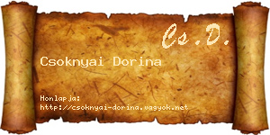 Csoknyai Dorina névjegykártya